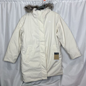 The North Face Women's Arctic Parka Coat 600 Down Fill White Dune 2X Winter Snow